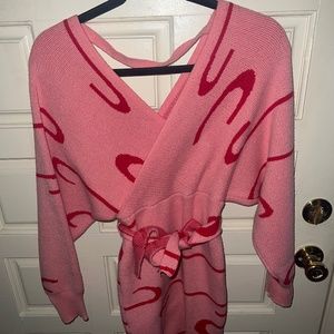 Pink design fitted dress 🩷